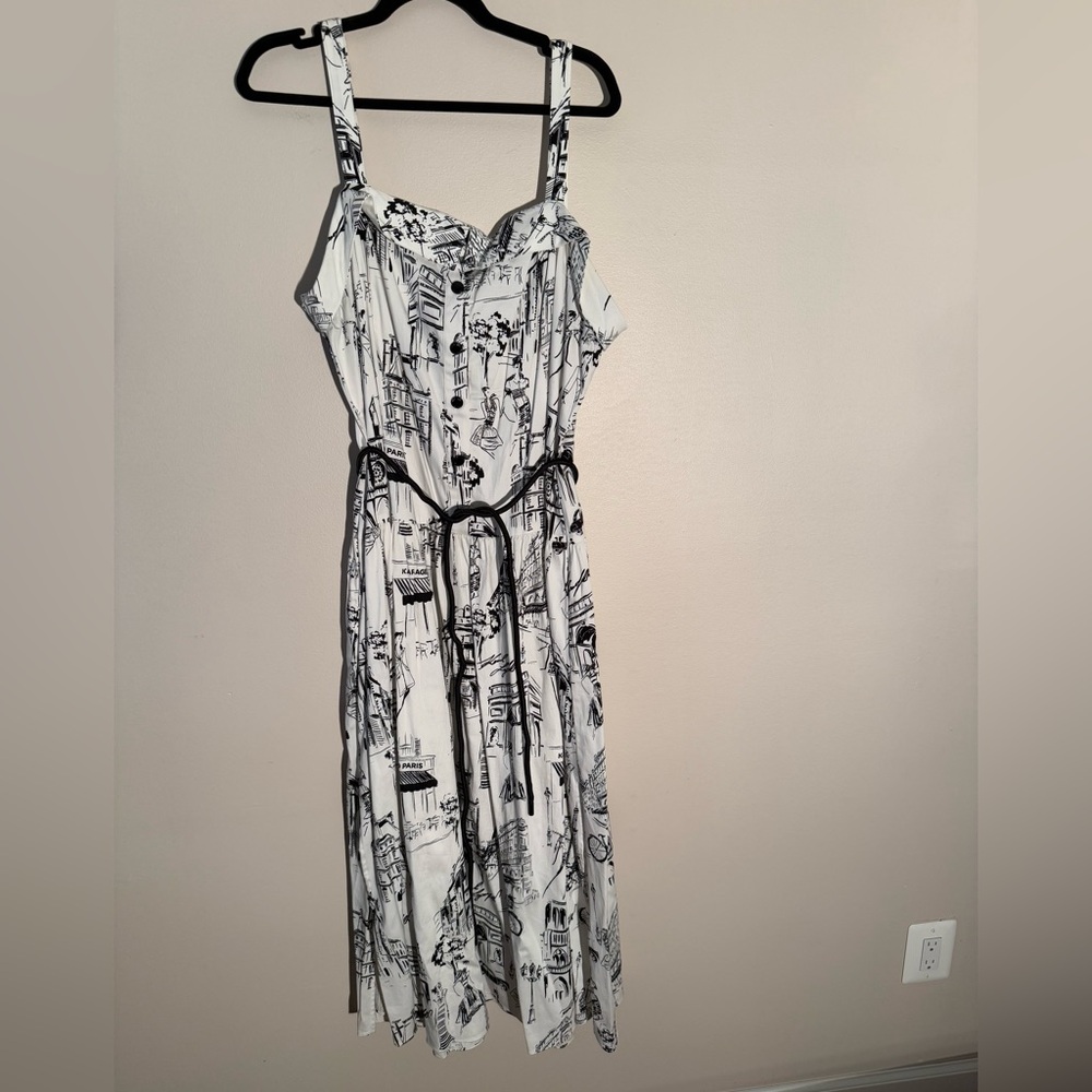 Karl Lagerfeld Black & White Paris-Print Maxi Dress